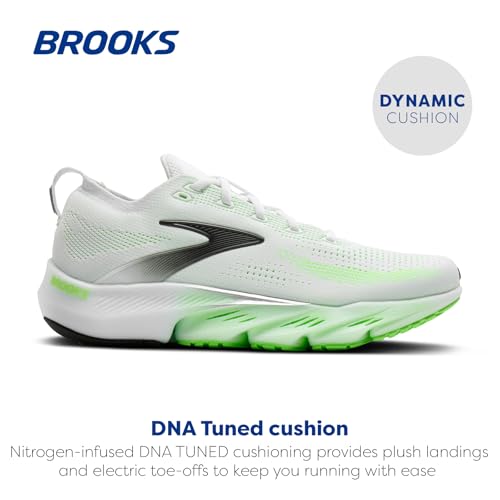 Brooks Men’s Glycerin Flex Neutral Running & Walking Shoe - White/Green Gecko/Phantom - 15 Medium - alternate view 2