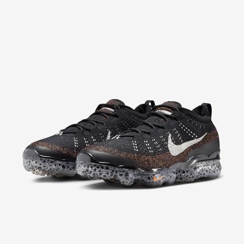 Nike Air Vapormax 2023 Flyknit Electric Men's Shoes (FZ2519-001, Black/Black/Total Orange/Light Silver) Size 10.5