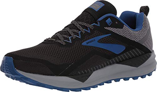 Brooks Men's Cascadia 14 GTX Running Shoes, Black (Black/Grey/Blue 053), 12 UK