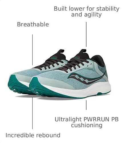 Saucony Men's Freedom 5 Running Shoe, Slate/Black, 12 Medium