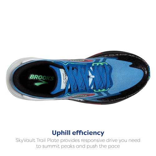 Brooks Men's Catamount 3 Trail Running Shoe - Victoria Blue/Black/Spring Bud - 10 Medium