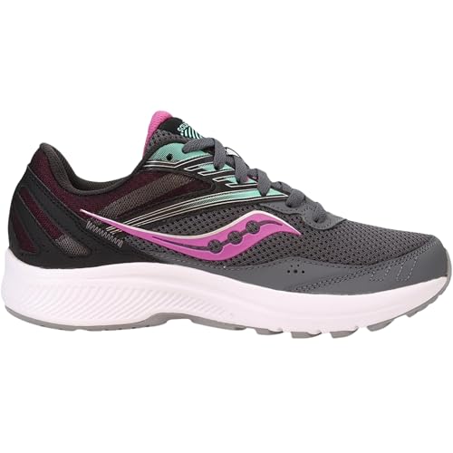 Saucony Women's Cohesion 15 Sneaker, Shadow/Razzle, 7.5 Wide