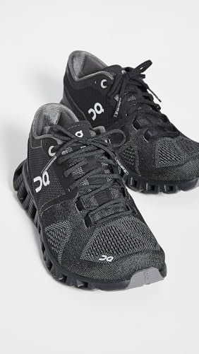 On Women's Cloud X Sneakers, Black/Asphalt, 5.5 Medium US