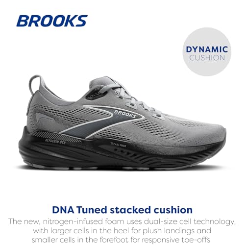 Brooks Men’s Glycerin GTS 22 Supportive Running Shoe - Primer Gray/Ebony/Bluewash - 10 Medium