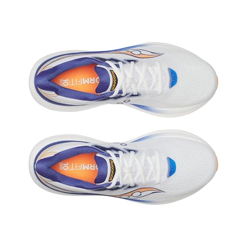 Saucony Men's Triumph 23 Sneaker, White/Azurit, 10