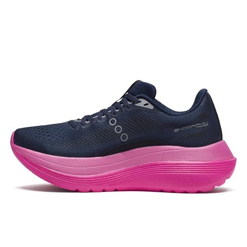 Saucony Women's Endorphin Trainer Sneaker, Navy/Fucshia, 8