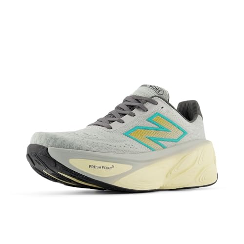 New Balance Men's Fresh Foam X More V5 Running Shoe, Brighton Grey/Calcium/Cyber Jade, 7 M