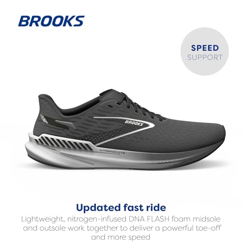 Brooks Men’s Hyperion GTS Supportive Running Shoe - Gunmetal/Black/White - 7 Medium