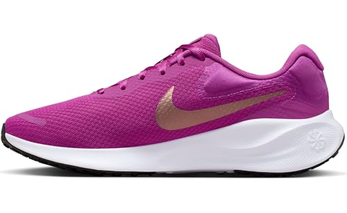 Nike Men's Revolution 7 Women's Road Running Shoes, Hot Fuchsia MTLC Red Bronze White Black, 8