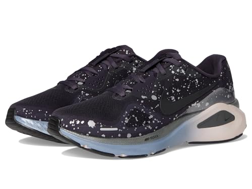 Nike Women's Structure 26 Run Cave Purple/Black/Metallic Dark Grey/Silt Red/Metallic Silver 8.5 Medium