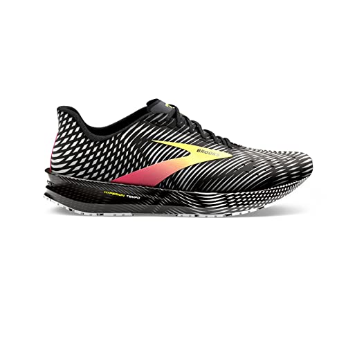 Brooks Men's Hyperion Tempo Road Running Shoe - Black/Pink/Yellow - 9 Medium