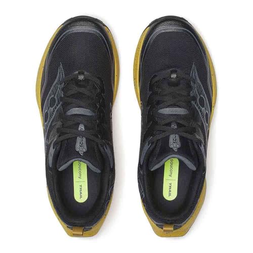 Saucony Men's Peregrine 16 GTX Sneaker, Black/Oil, 7