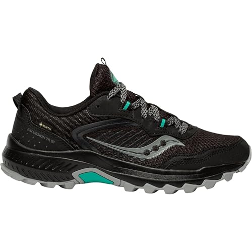 Saucony Women's Excursion TR15 GTX Sneaker, Black/Jade, 7.5