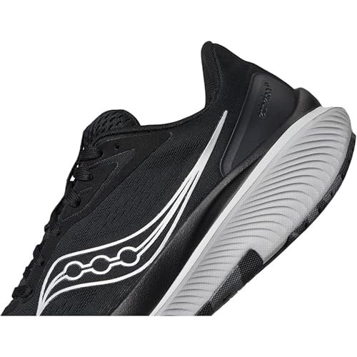 Saucony Women's Echelon 10 Sneaker, Black/Silver, 7 Extra Wide