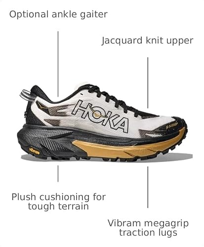 Hoka Women's Mafate 5 Black/Gold 9.5 Medium - alternate view 3