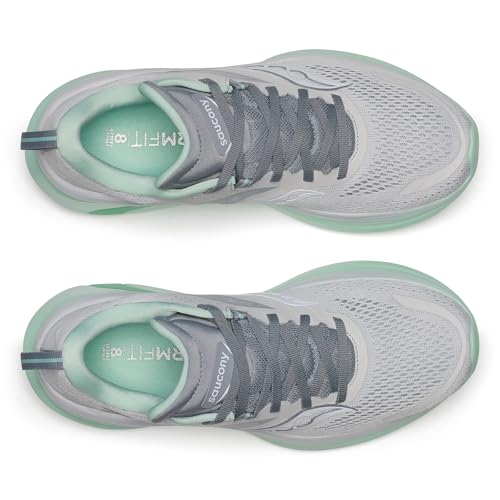 Saucony Women's Omni 22 Sneaker, Fog/Jade, 11 Wide