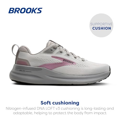 Brooks Women’s Ariel GTS 26 Supportive Running & Walking Shoe - Oyster Mushroom/Alloy/Pink - 6.5 X-Wide