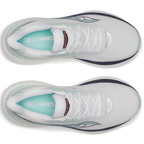 Saucony Women's Triumph 23 Sneaker, White/Navy, 8.5