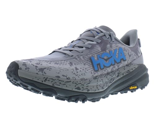 HOKA Speedgoat 6 Mens Shoes Size 9, Color: Galactic Grey/Blue/Cement Grey