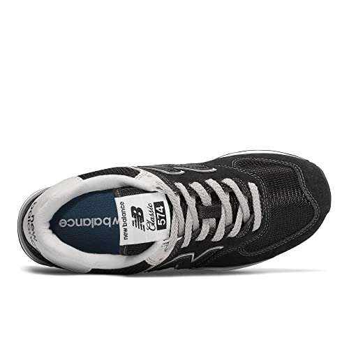New Balance Women's 574 V2 Evergreen Sneaker, Black/White, 10 Wide