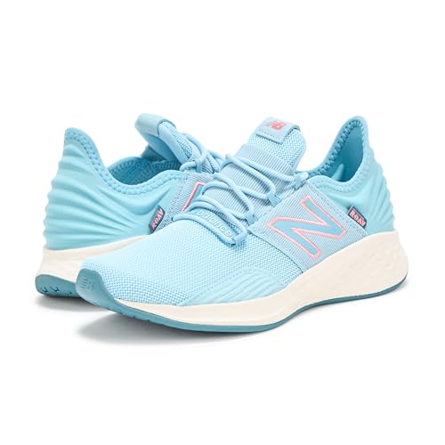 New Balance Kid's Fresh Foam Roav V1 Lace-Up Running Shoe, Cloud Blue/Taffy Blue, 4 W Big Kid