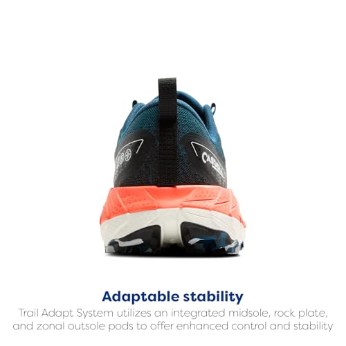 Brooks Men’s Cascadia 18 Mountain Trail Running Shoe - Legion Blue/Black/Flame - 8 Medium
