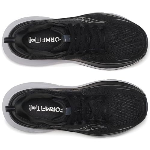 Saucony Women's Guide 18 Sneaker, Black/White, 8.5 Wide