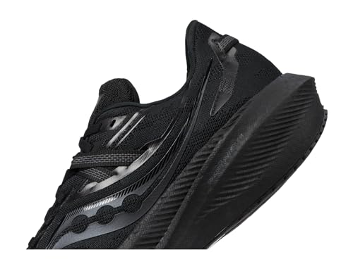 Saucony Men's Triumph 20 Sneaker, Black/Black/Black, 12