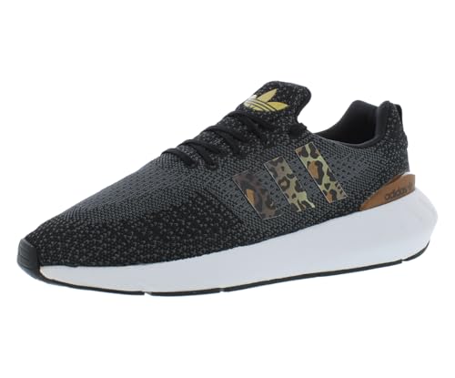 adidas Swift Run 22 Womens Shoes Size 7.5, Color: Pin Black/Pin Black/Wild Brown-Black
