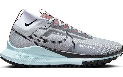 Nike Women's React Pegasus Trail 4 Gore-Tex Trainers, Lt Smoke Grey Black Glacier Blue, 9