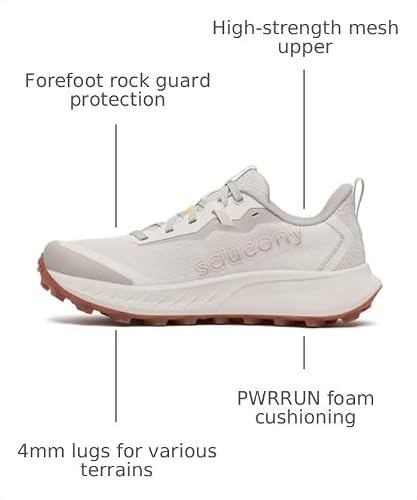 Saucony Women's Peregrine 15 Sneaker, Moon/Dove, 8