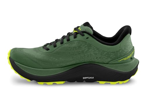 Topo Athletic Men's Ultraventure 4 Comfortable Cushioned Durable 5MM Drop Trail Running Shoes, Athletic Shoes for Trail Running, Green/Black, Size 11.5