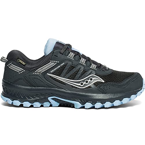 Saucony Women's Excursion Tr13 Trail Running Shoe, Black/Light Blue, 8