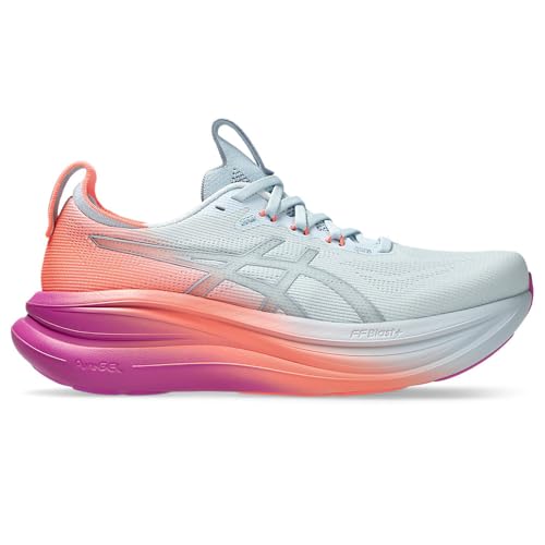 ASICS Womens Gel-Nimbus 28 Sunny Sizzle Sports Shoes, SKY/DIGITAL SAKURA, 9 US