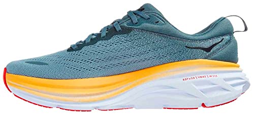 Hoka One Bondi 8 Wide, Men's Running Shoes, Goblin Blue Mountain Spring, 15.5 UK