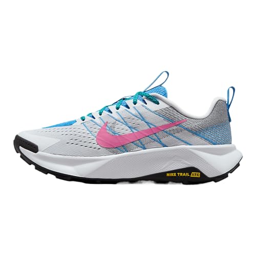 Nike Wildhorse 10 Men's Trail Running Shoes (FV2338-100, White/Black/University Blue/Playful Pink) Size