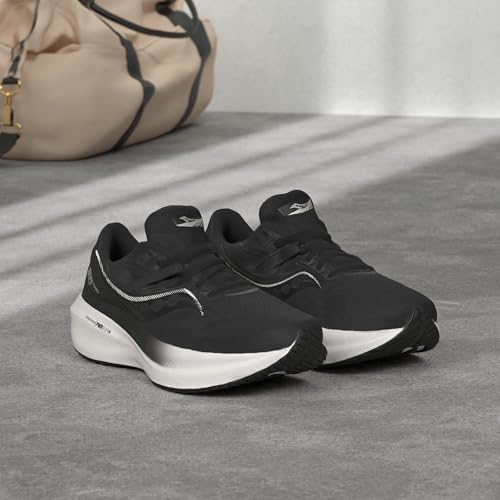 Saucony Women's Triumph 20 Running Shoe, Black/White, 10