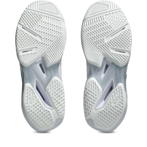 ASICS Women's Solution Speed FlyteFoam 4 Clay Tennis Shoes, 8.5, White/Pure Silver
