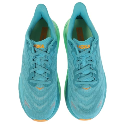 HOKA ONE ONE Mens Arahi 6 Textile Ocean Mist Lime Glow Trainers 8 US