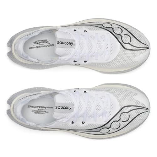 Saucony Men's Endorphin Pro 5 Sneaker, White/Black, 8.5