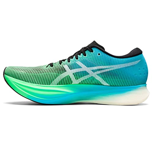 ASICS Unisex METASPEED Edge+ Running Shoes, 12.5M / 14W, Black/NEW Leaf