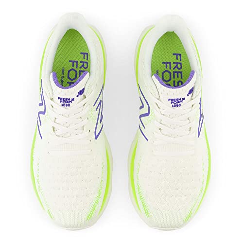 New Balance Women's Fresh Foam X 1080 V12 Running Shoe, Sea Salt/Electric Indigo, 5 M