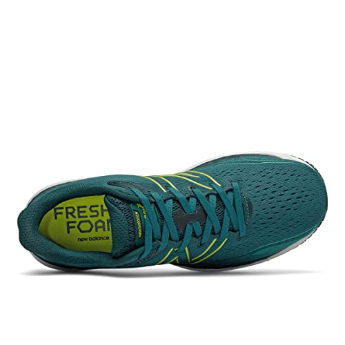 New Balance Men's Fresh Foam X 860 V12 Running Shoe, Mountain Teal/Sulphur Yellow, 10 M
