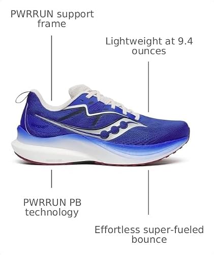 Saucony Men's Tempus 2 Sneaker, Royal/Silver, 11