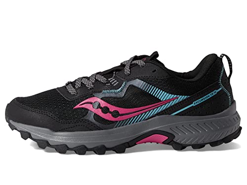 Saucony womens Excursion Tr16 Trail Running Shoe, Black/Fuchsia, 8.5 US