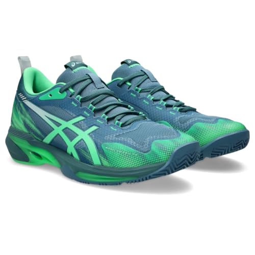 ASICS Men's SONICSMASH FlyteFoam Tennis Shoes, 8.5, SABA Blue/Vital Green