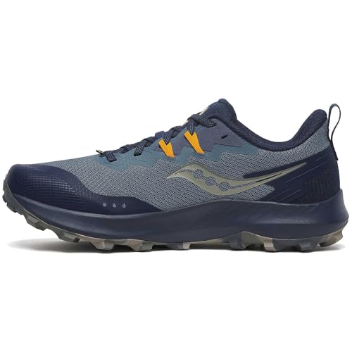 Saucony Men's Peregrine 14 Sneaker, Dusk/Navy, 7