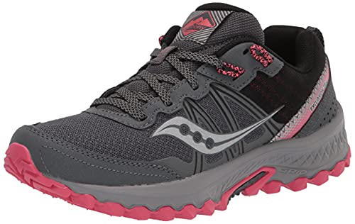 Saucony womens Excursion Tr14 Trail Running Shoe, Charcoal/Coral, 8.5 US