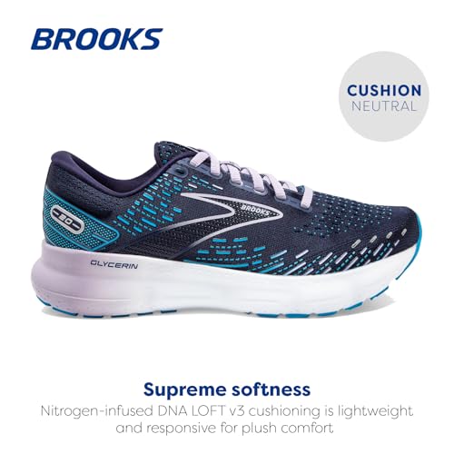 Brooks Women's Glycerin 20 Neutral Running Shoe - Peacoat/Ocean/Pastel Lilac - 5 Medium