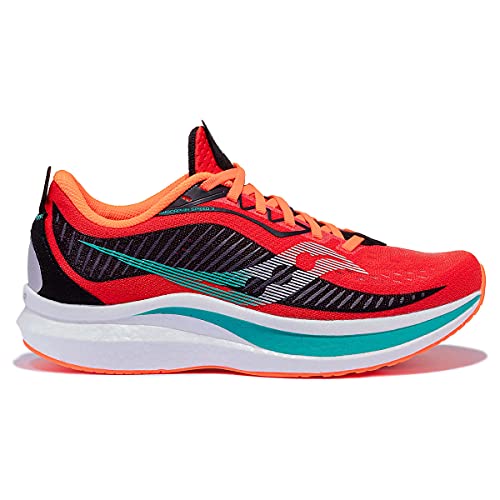 Saucony Men's Endorphin Speed Running Shoe, Scarlet/Black, 11.5